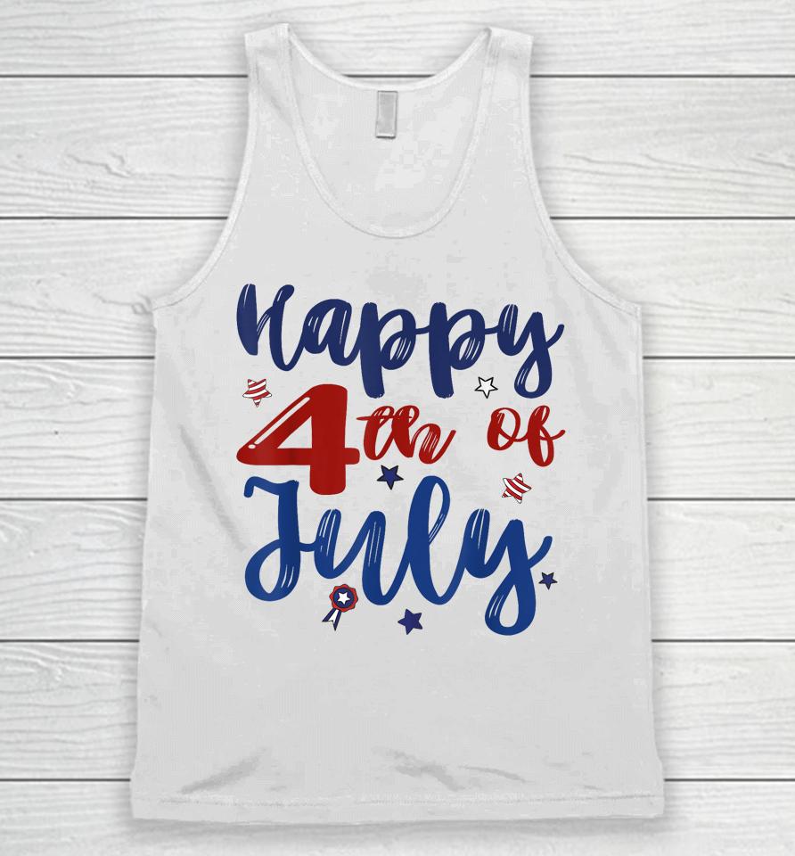 Fireworks Happy 4Th Of July Us Flag American 4Th Of July Unisex Tank Top