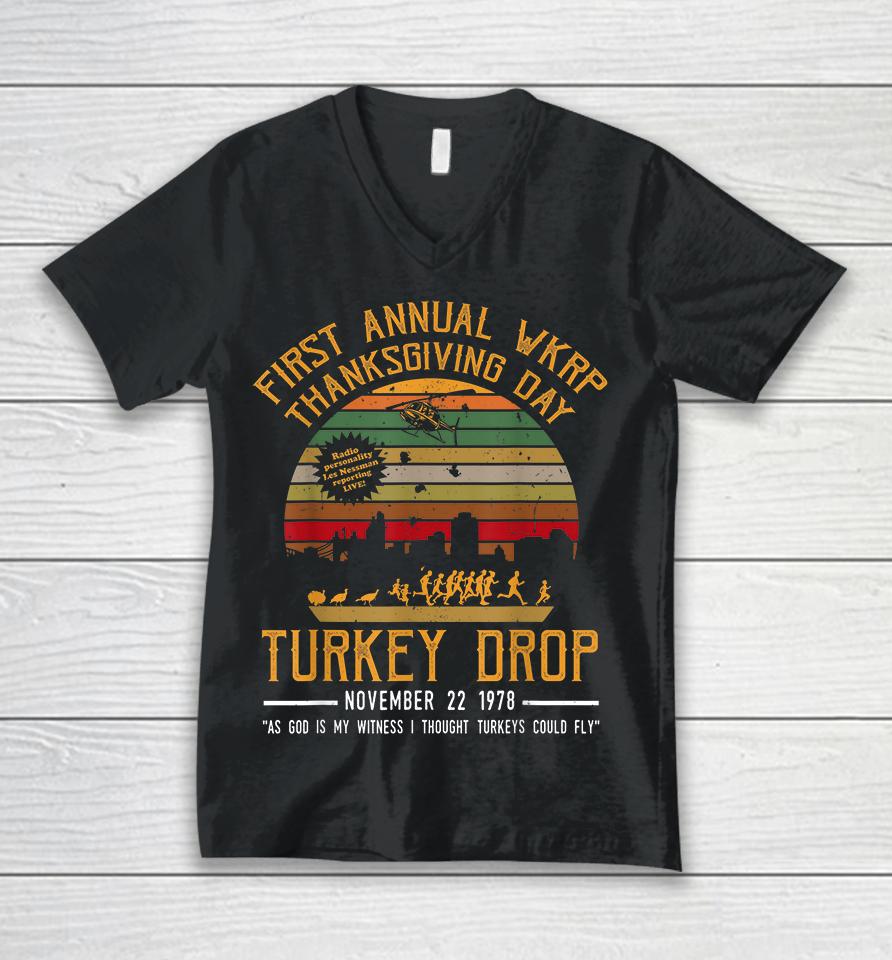 First Annual Thanksgiving Day Turkey Drop 22Nd November Unisex V-Neck T-Shirt