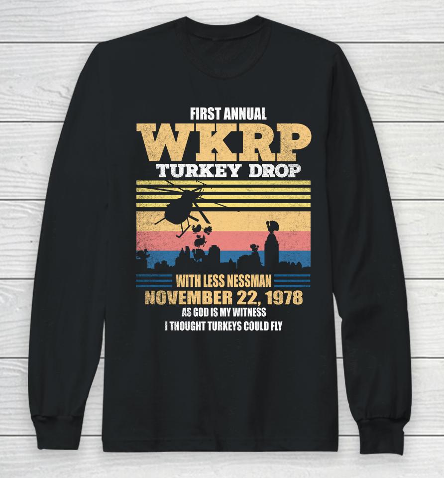 First Annual Wkrp Thanksgiving Day Turkey Drop November 22 1978 Vintage Long Sleeve T-Shirt