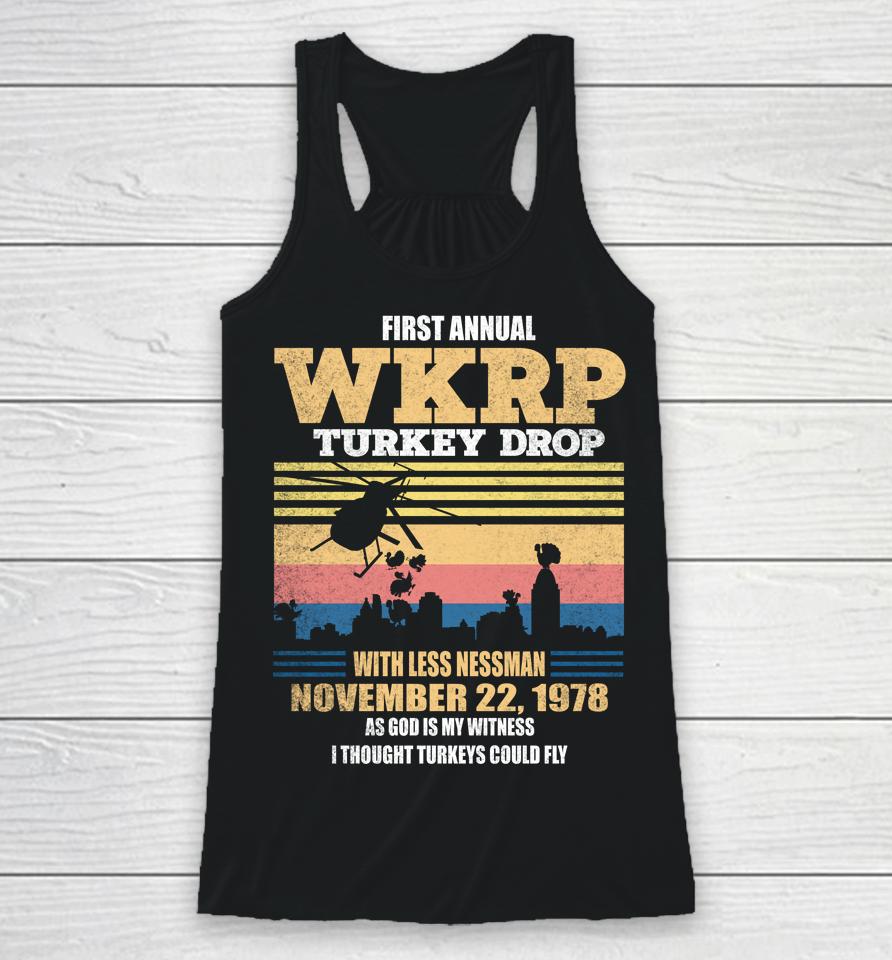 First Annual Wkrp Thanksgiving Day Turkey Drop November 22 1978 Vintage Racerback Tank