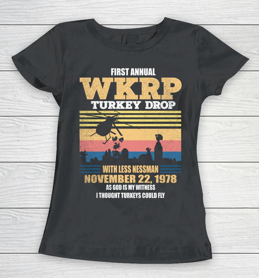 First Annual Wkrp Thanksgiving Day Turkey Drop November 22 1978 Vintage Women T-Shirt