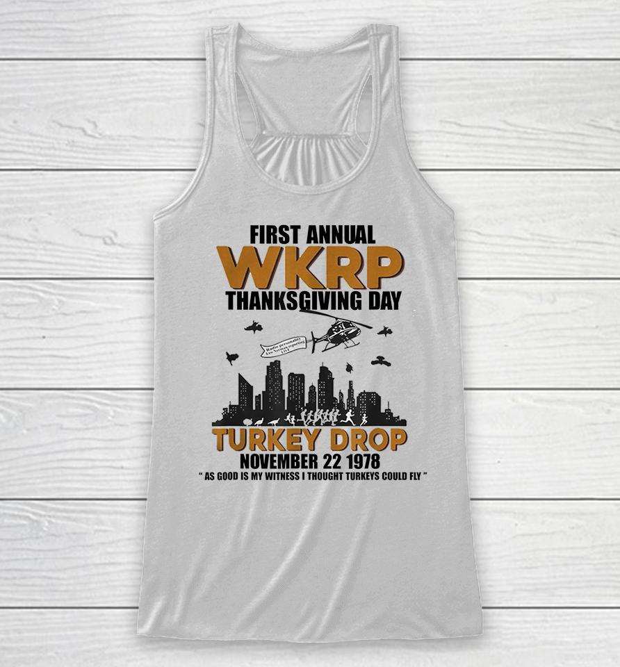First Annual Wkrp Thanksgiving Day Turkey Drop Racerback Tank