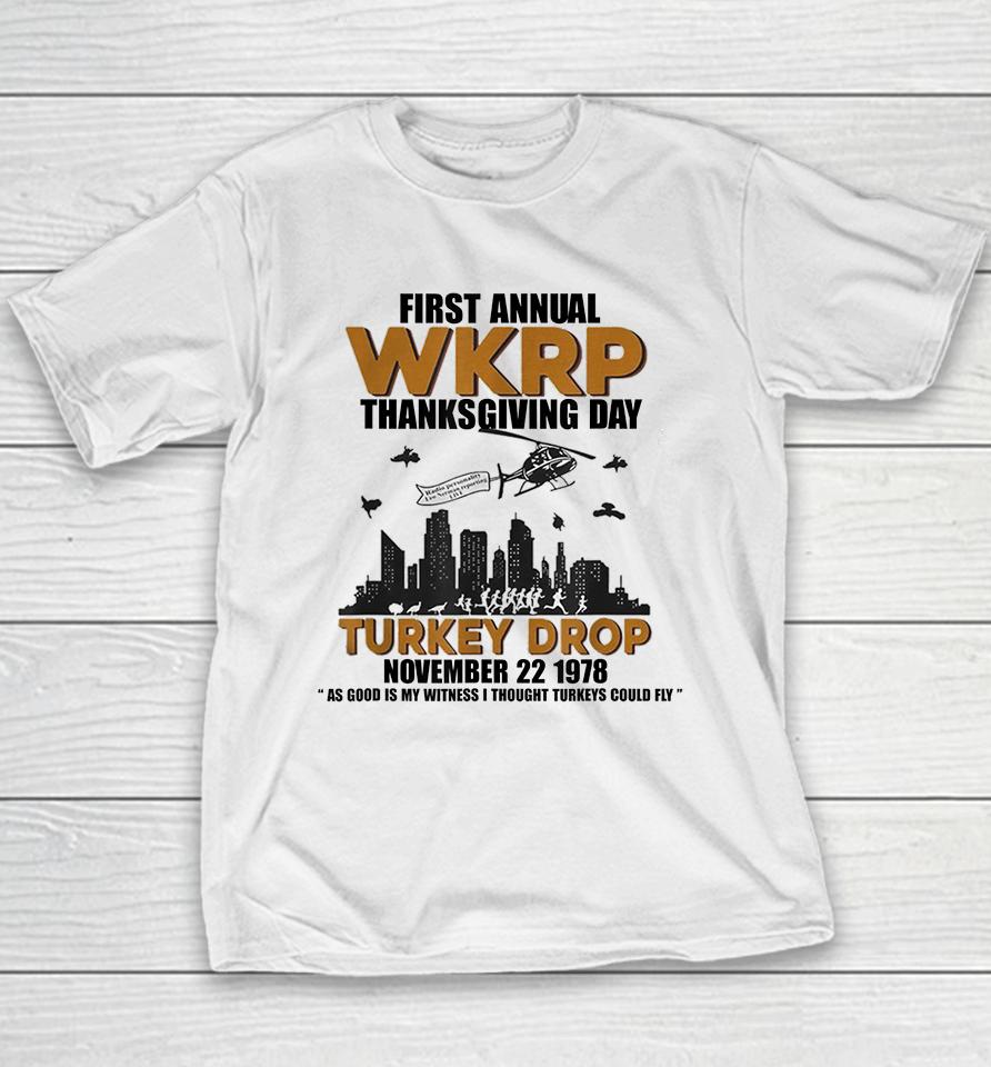 First Annual Wkrp Thanksgiving Day Turkey Drop Youth T-Shirt