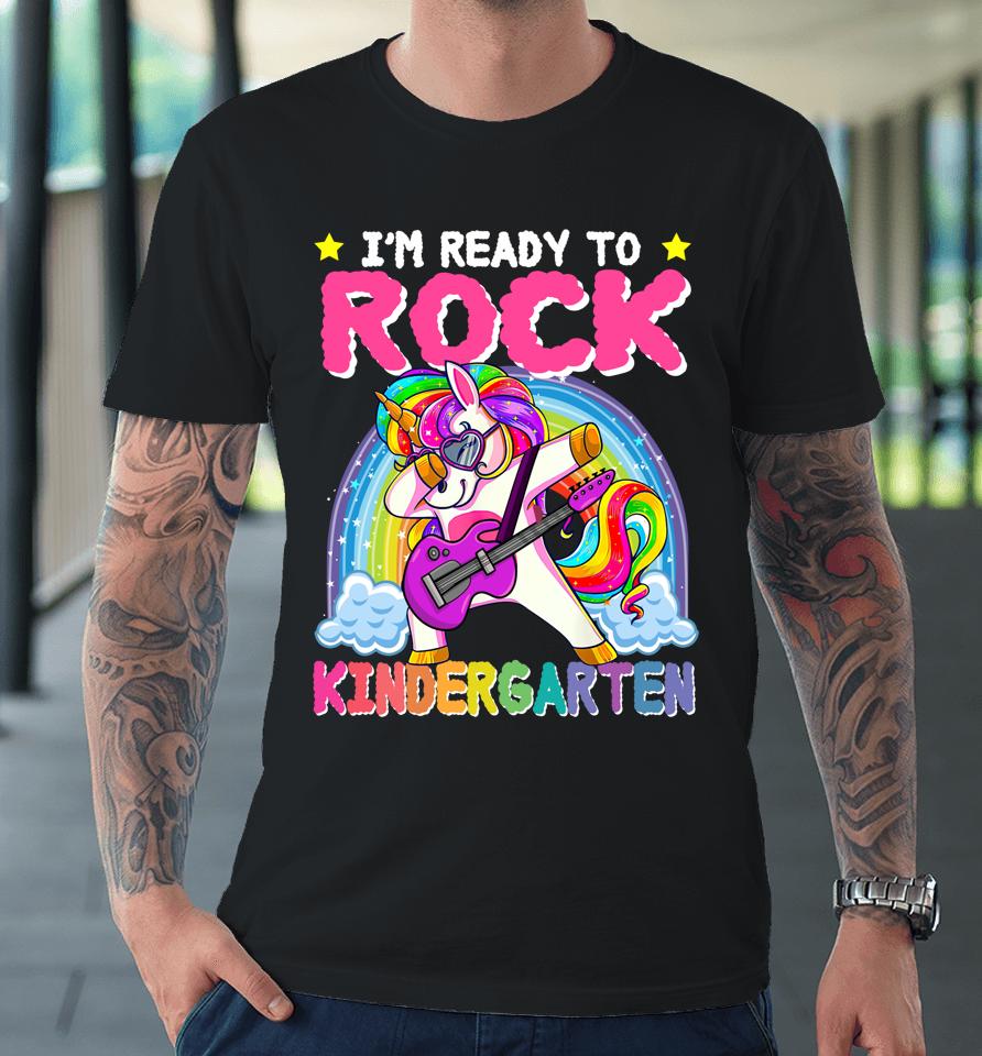 First Day Of Kindergarten Rock Unicorn Girls Back To School Premium T-Shirt