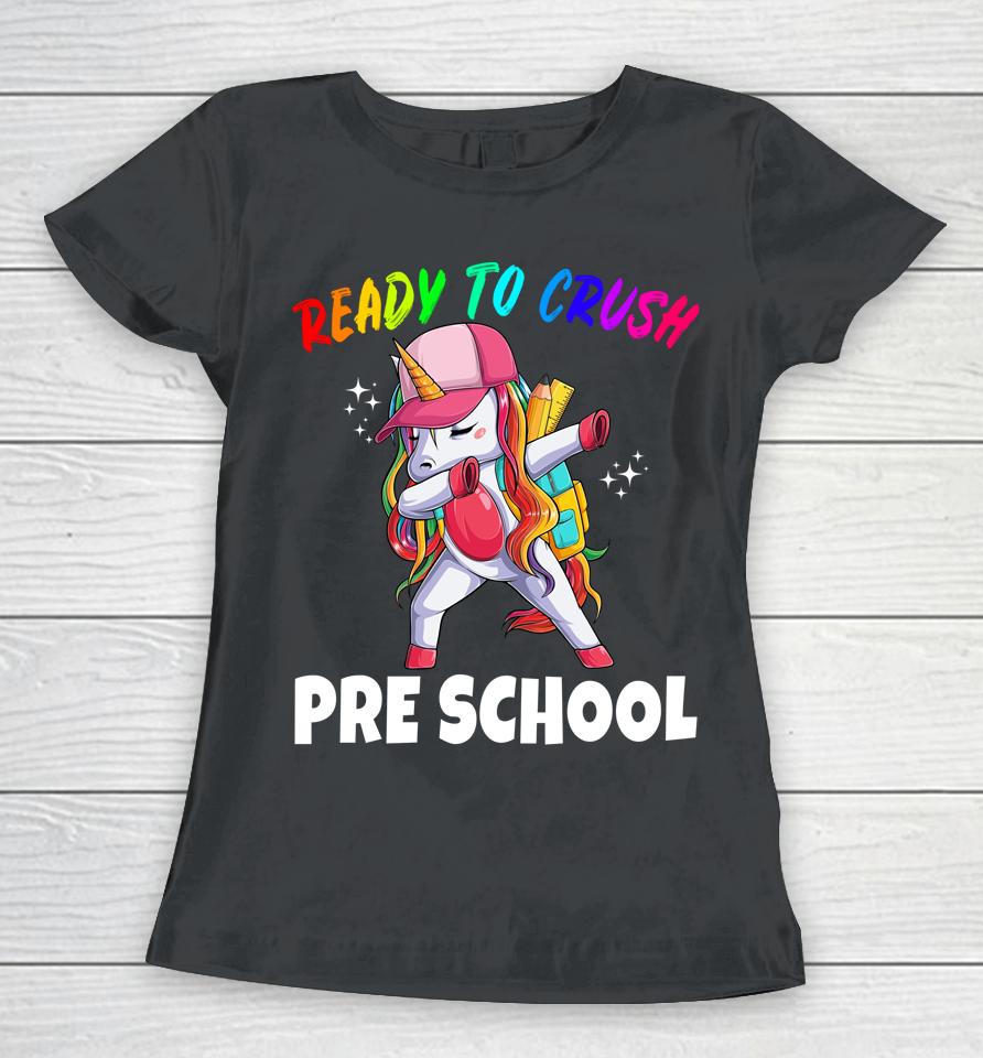 First Day Of Preschool Unicorn Gift Girls Cute Prek Rainbow Women T-Shirt