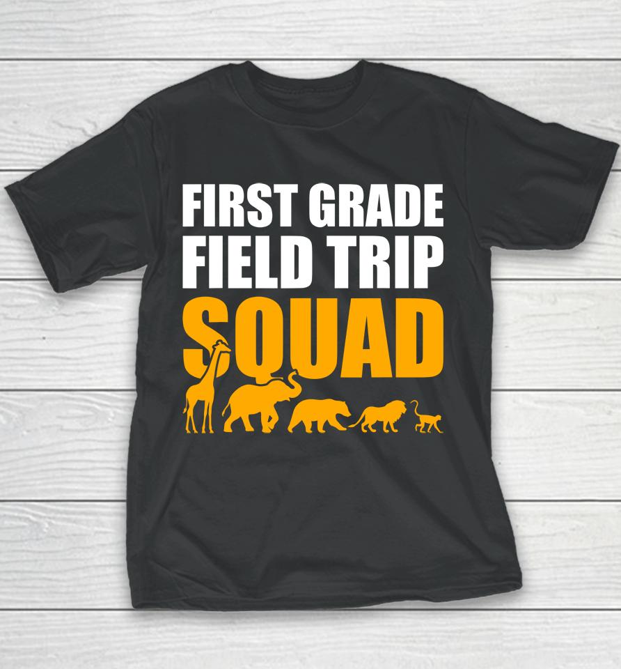 First Grade Field Trip Squad 1St Grade Zoo Crew Safari Youth T-Shirt
