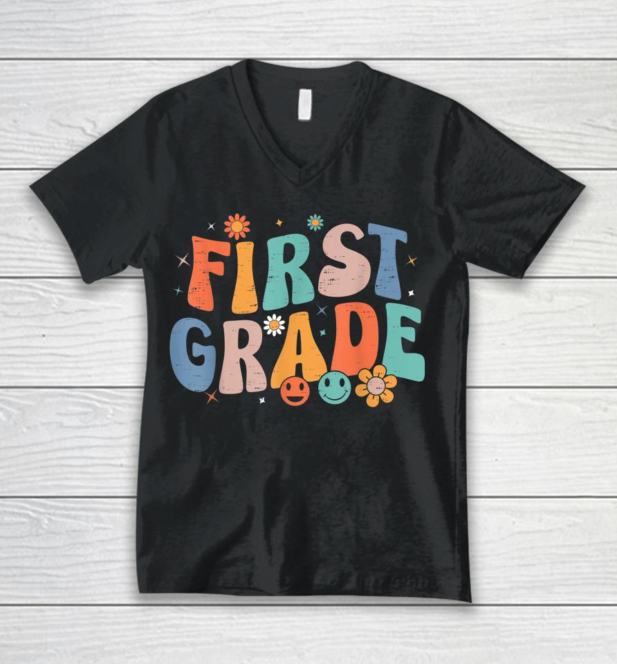 First Grade Girls Boys Teacher Team 1St Grade Squad Unisex V-Neck T-Shirt