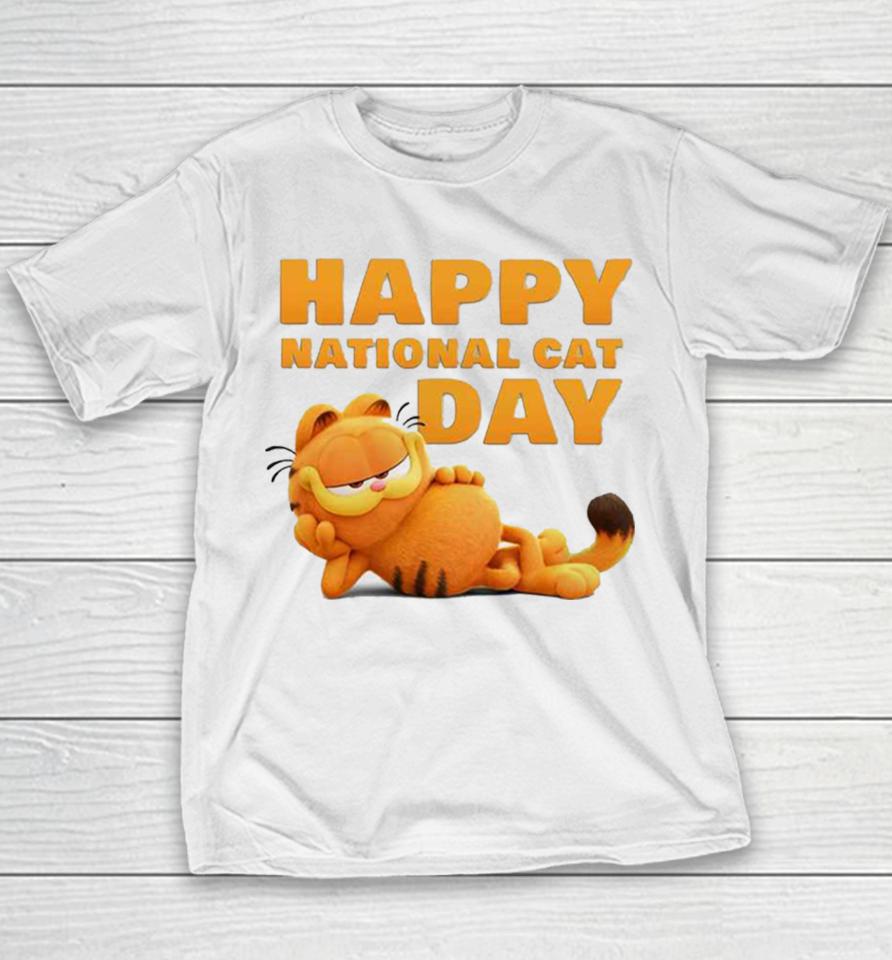 First Look At Garfield Happy National Cat Day 2023 Youth T-Shirt