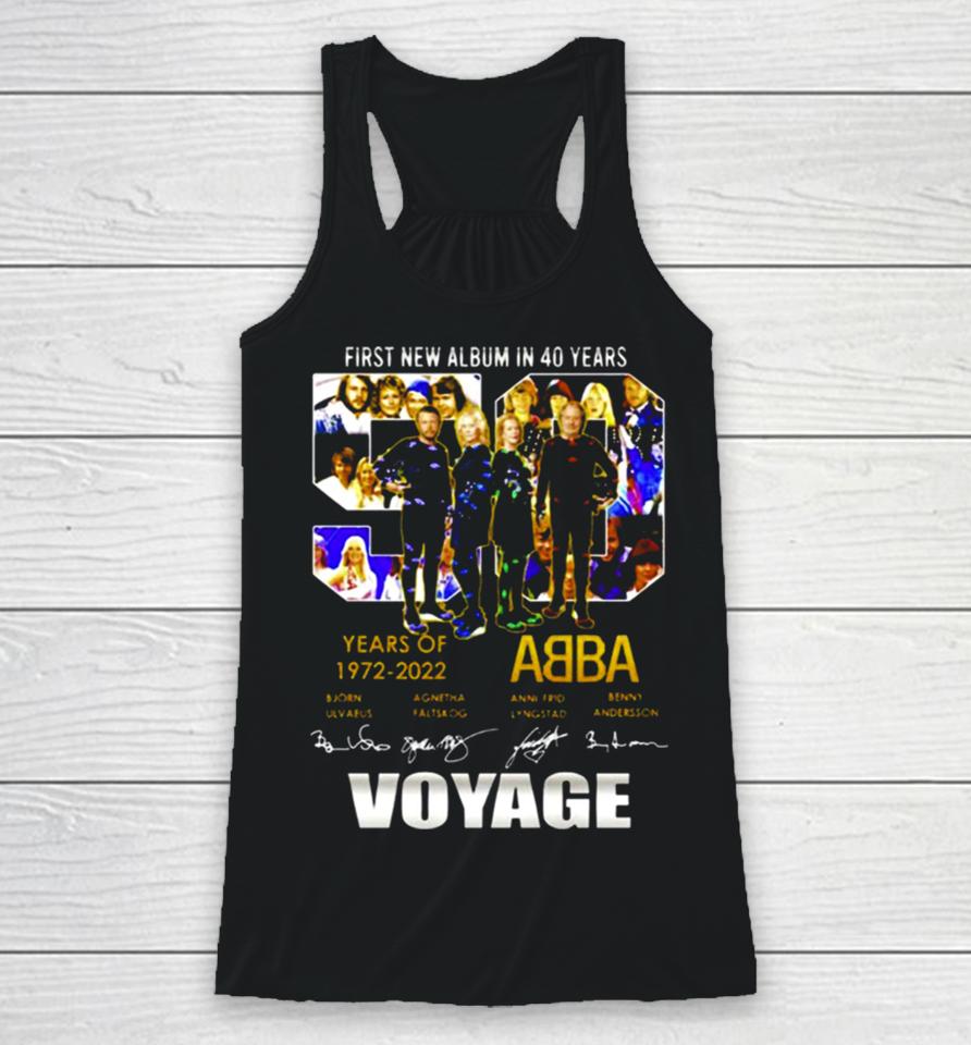 First New Album In 40 Years 50 Years 1972 2022 Abba Signatures Racerback Tank