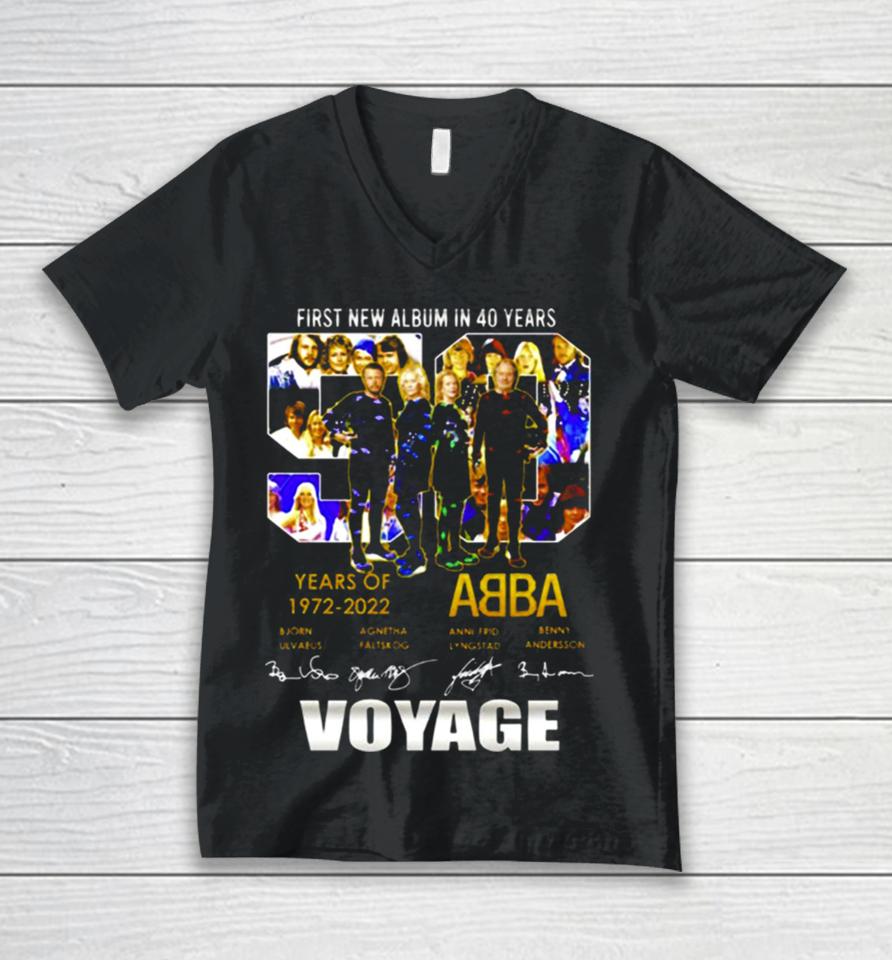 First New Album In 40 Years 50 Years 1972 2022 Abba Signatures Unisex V-Neck T-Shirt
