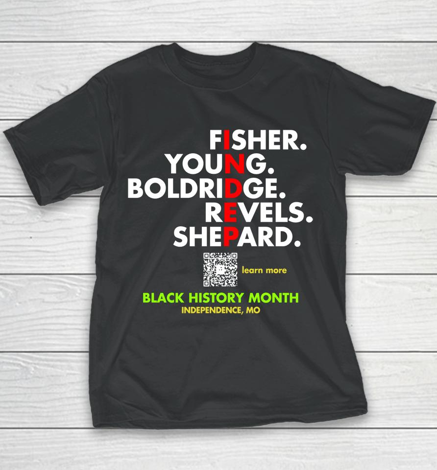Fisher Young Boldridge Sevels Shepard Black History Youth T-Shirt