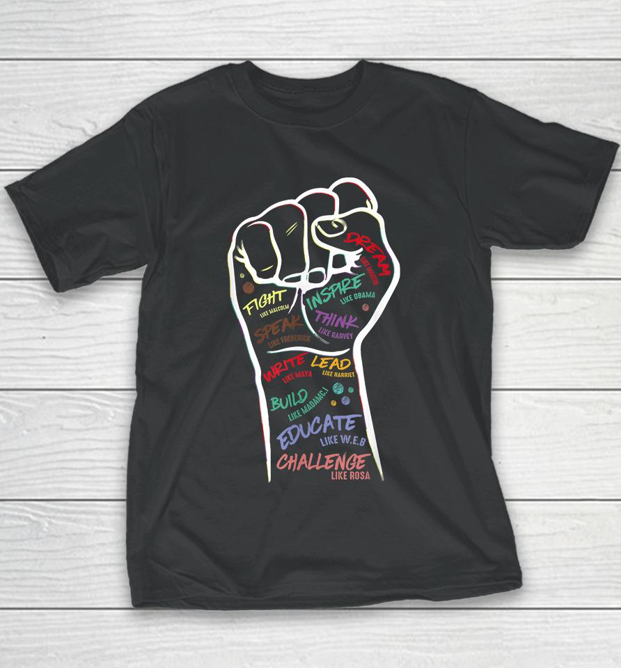 Fist Hand Black Lives Matter Black History Month Freedom Youth T-Shirt