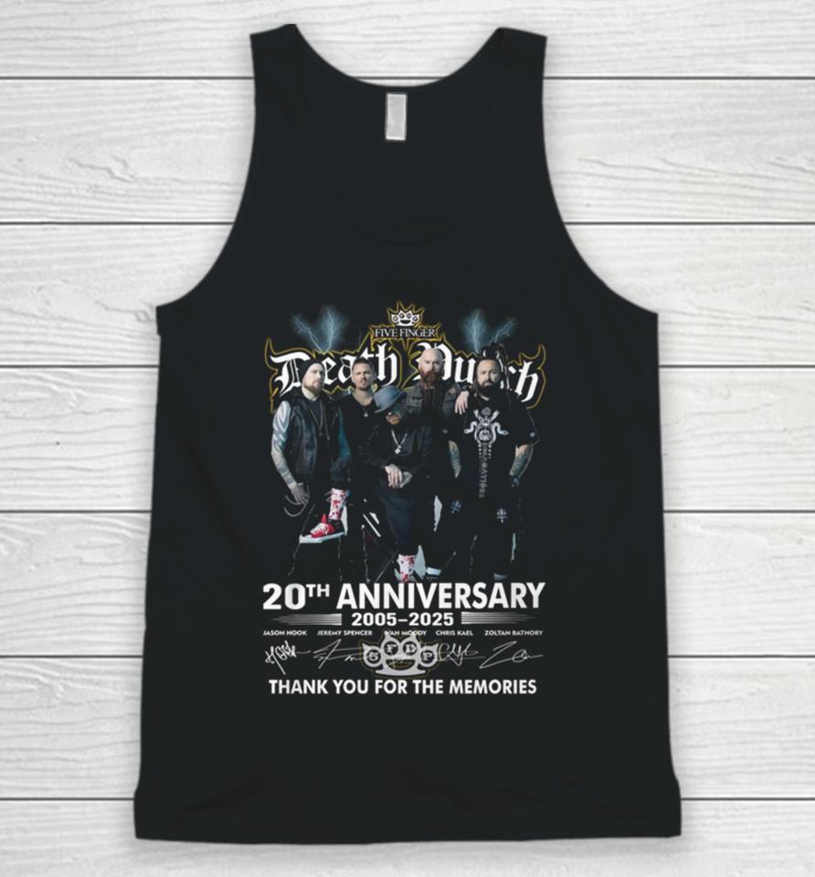 Five Finger Death Punch 20Th Anniversary 2005 2025 Thank You For The Memories Unisex Tank Top