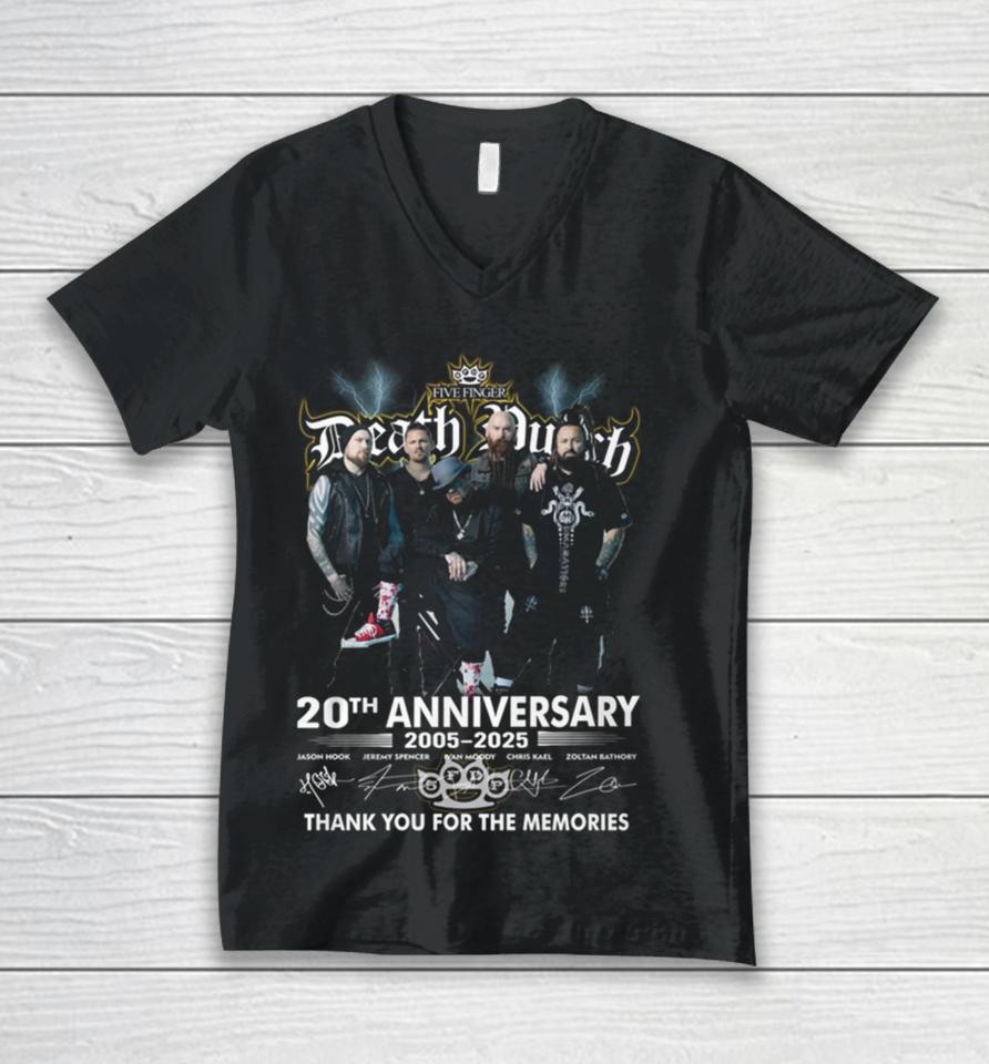 Five Finger Death Punch 20Th Anniversary 2005 2025 Thank You For The Memories Unisex V-Neck T-Shirt