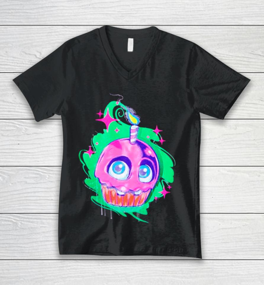 Five Nights At Freddy’s Carl The Cupcake Glow In The Dark Unisex V-Neck T-Shirt