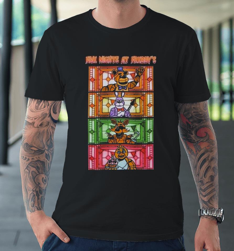 Five Nights At Freddy’s Stained Glass Characters Premium T-Shirt