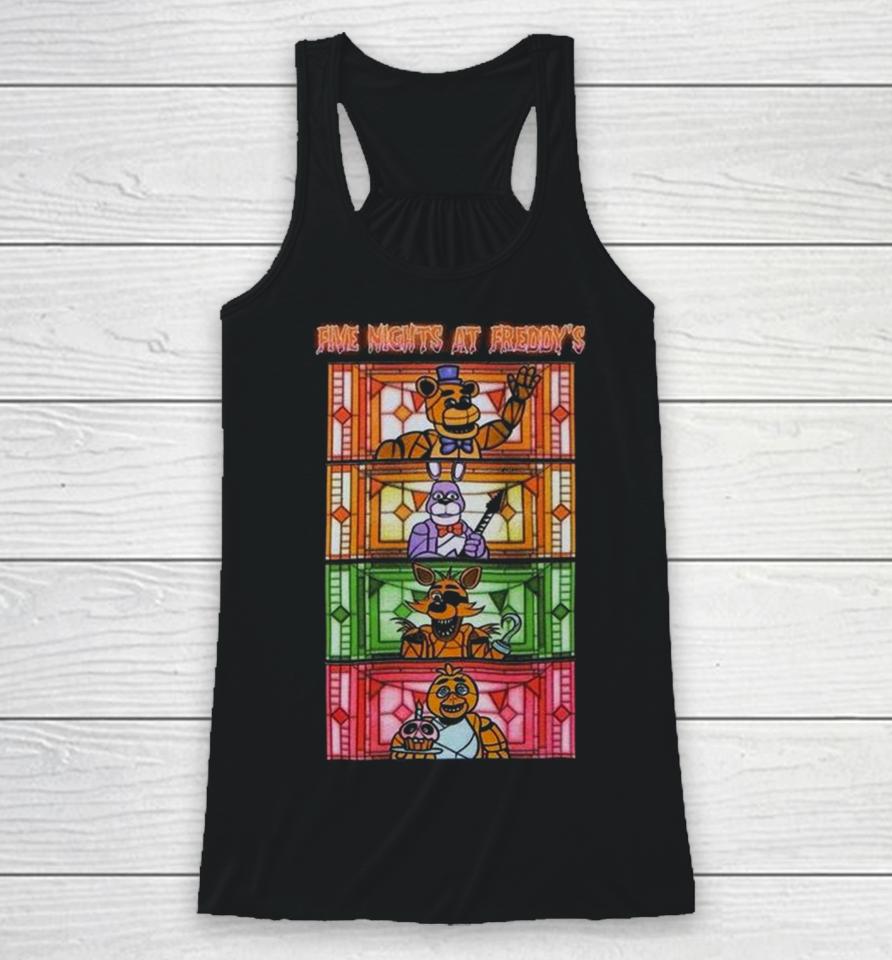 Five Nights At Freddy’s Stained Glass Characters Racerback Tank