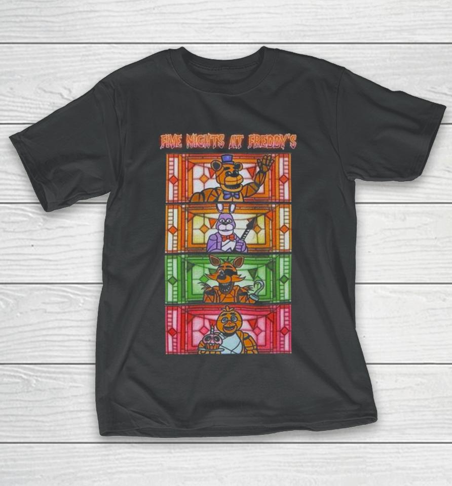 Five Nights At Freddy’s Stained Glass Characters T-Shirt