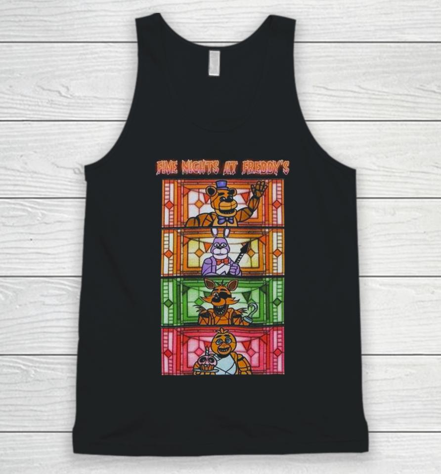 Five Nights At Freddy’s Stained Glass Characters Unisex Tank Top