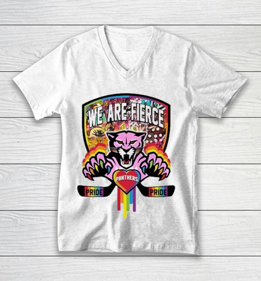 Fla Team Shop We Are Fierce Florida Panthers Pride Unisex V-Neck T-Shirt