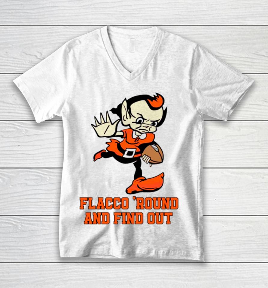 Flacco Round And Find Out Brownie The Elf Football Unisex V-Neck T-Shirt