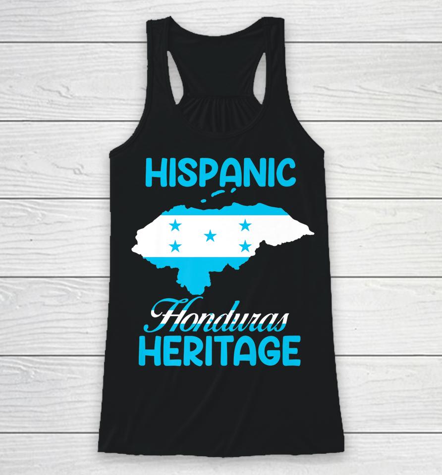Flag Hispanic Heritage Honduras Map Latino Heritage Month Racerback Tank