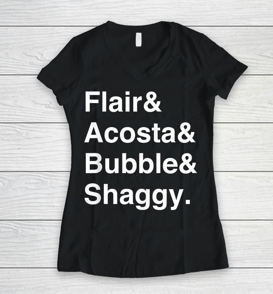 Flair &Amp; Acosta &Amp; Bubble &Amp; Shaggy Women V-Neck T-Shirt
