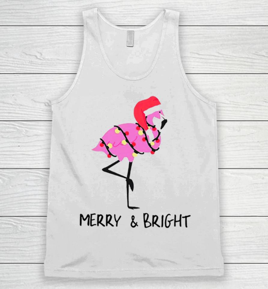 Flamingo Merry And Bright Christmas Unisex Tank Top