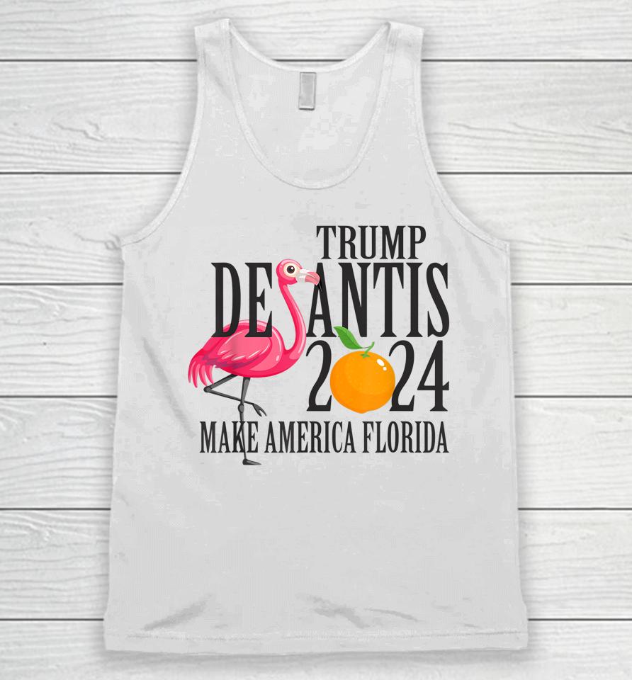 Flamingo Support Trump Desantis 2024 Make America Florida Unisex Tank Top