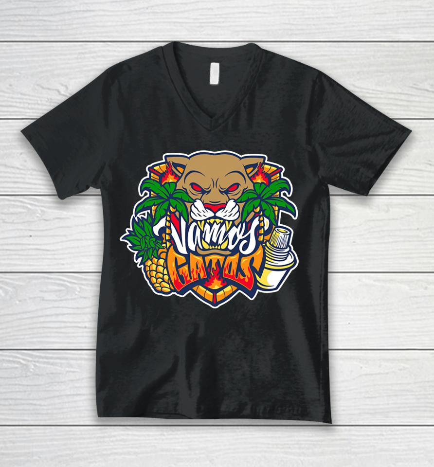 Flateamshop Store Florida Panthers Vamos Gatos 2024 Unisex V-Neck T-Shirt