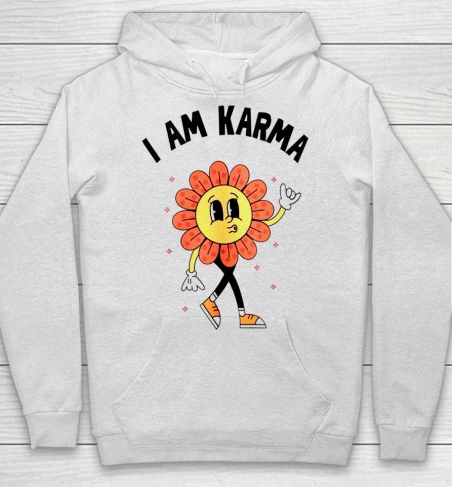 Floral I Am Karma Hoodie