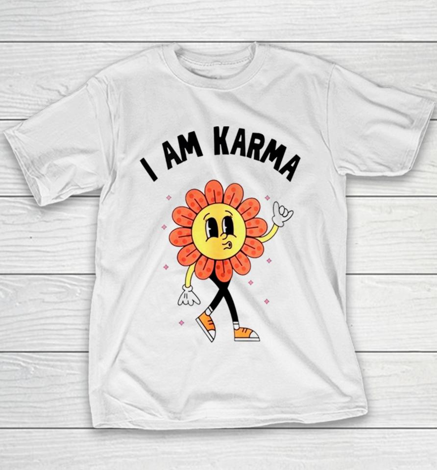 Floral I Am Karma Youth T-Shirt