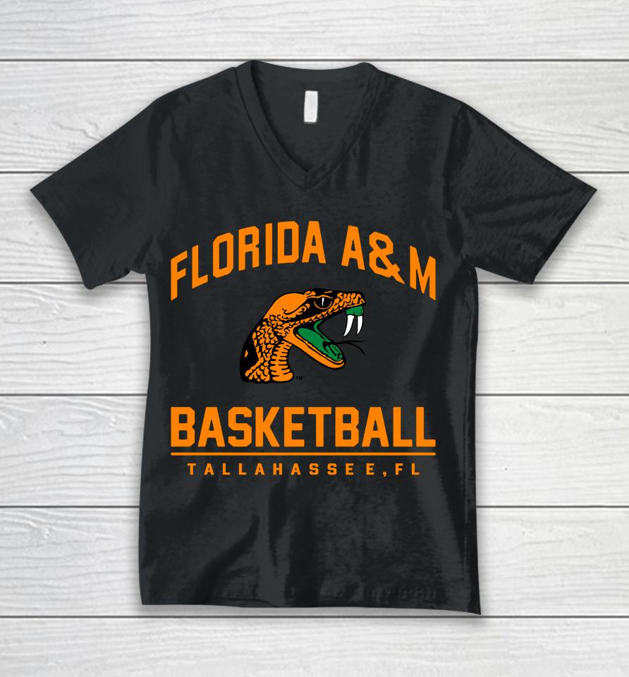 Florida A And M Rattlers Basketball Lebron James Marled Unisex V-Neck T-Shirt