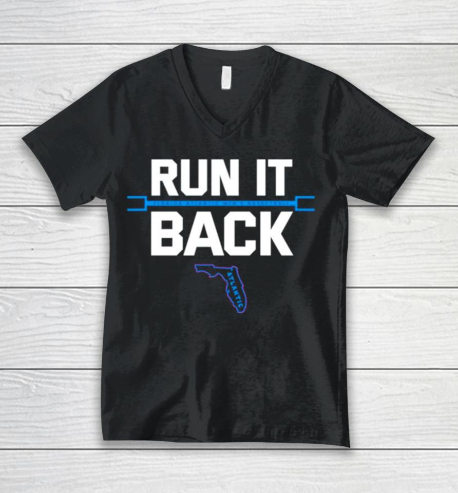 Florida Atlantic Men’s Basketball Run It Back Unisex V-Neck T-Shirt