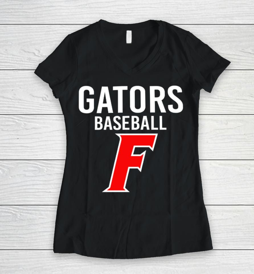 Florida Gator Baseball Women V-Neck T-Shirt
