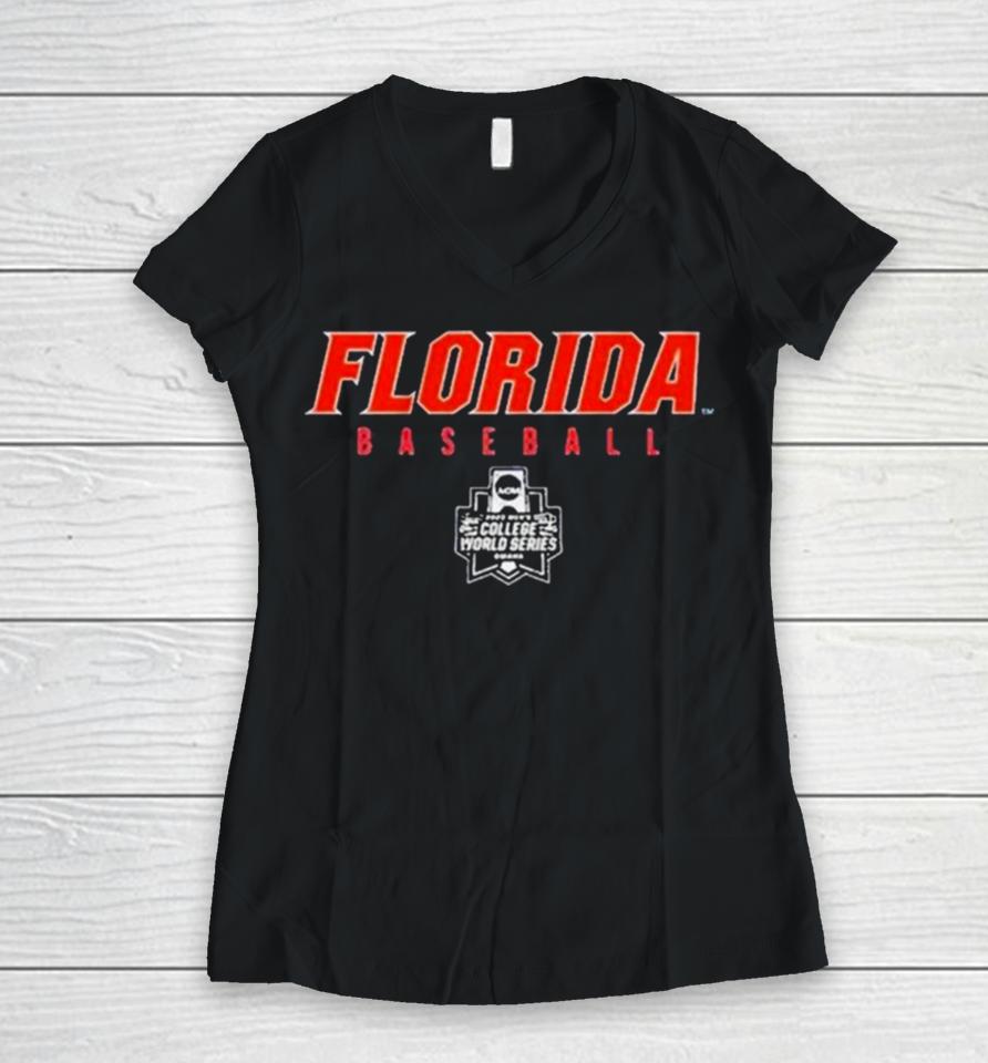 Florida Gators Baseball 2023 College World Series Women V-Neck T-Shirt