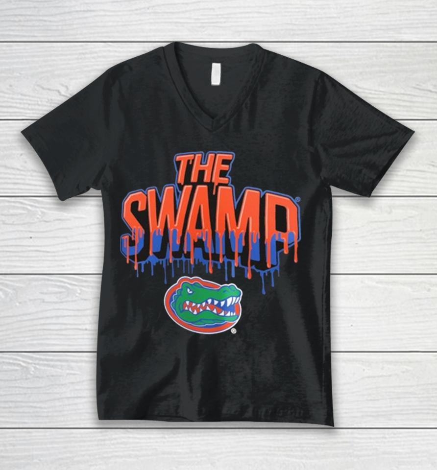 Florida Gators Blackout Swamp Drip Unisex V-Neck T-Shirt