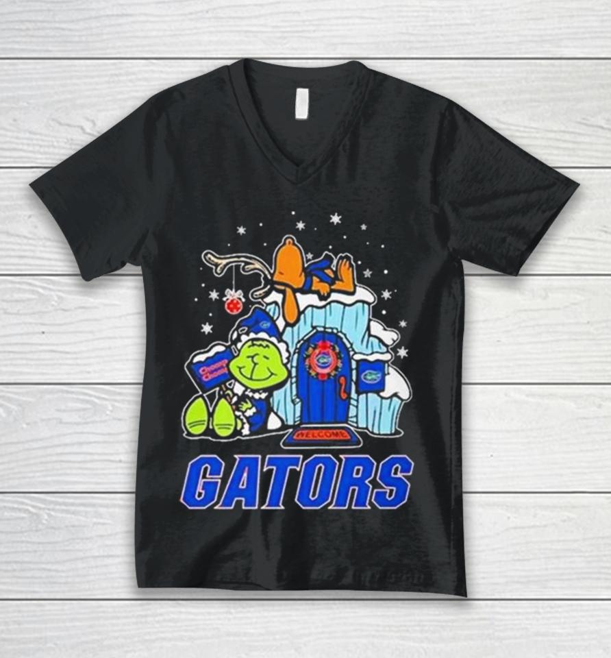 Florida Gators Grinch Nuts Welcome Christmas Unisex V-Neck T-Shirt
