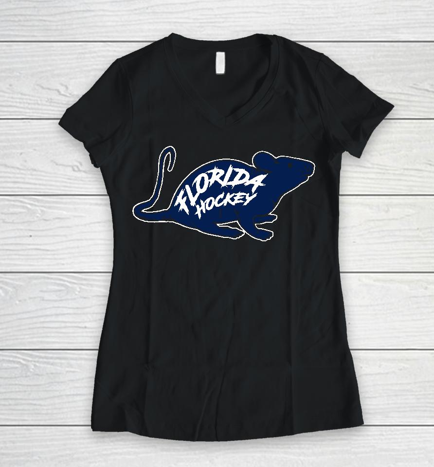Florida Hockey Rats Women V-Neck T-Shirt