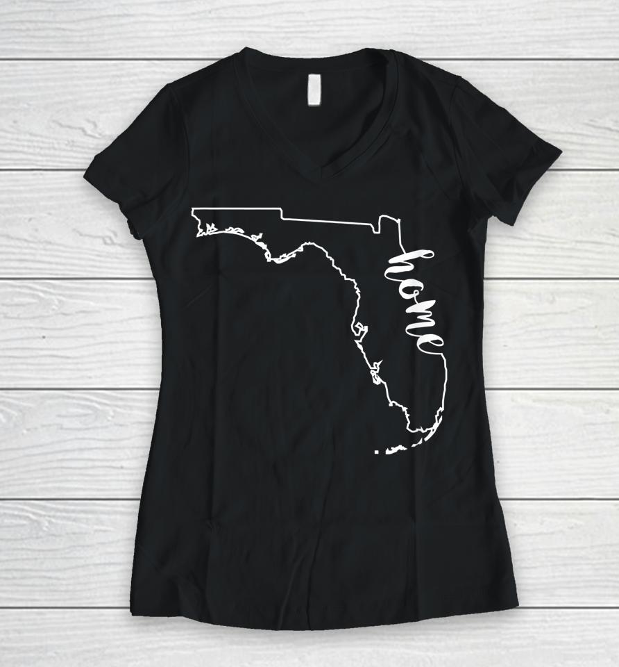 Florida Home Women V-Neck T-Shirt
