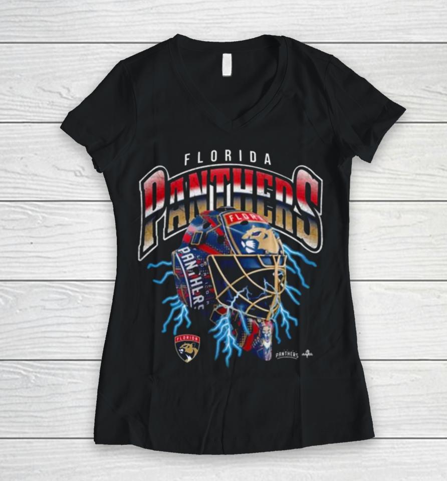 Florida Panthers 2024 Crease Lightning Women V-Neck T-Shirt