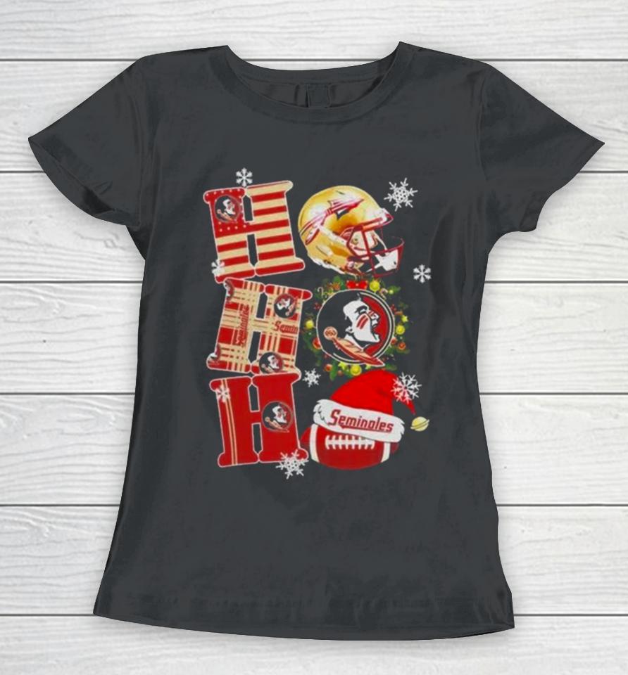 Florida State Seminoles Ncaa Ho Ho Ho Christmas Women T-Shirt