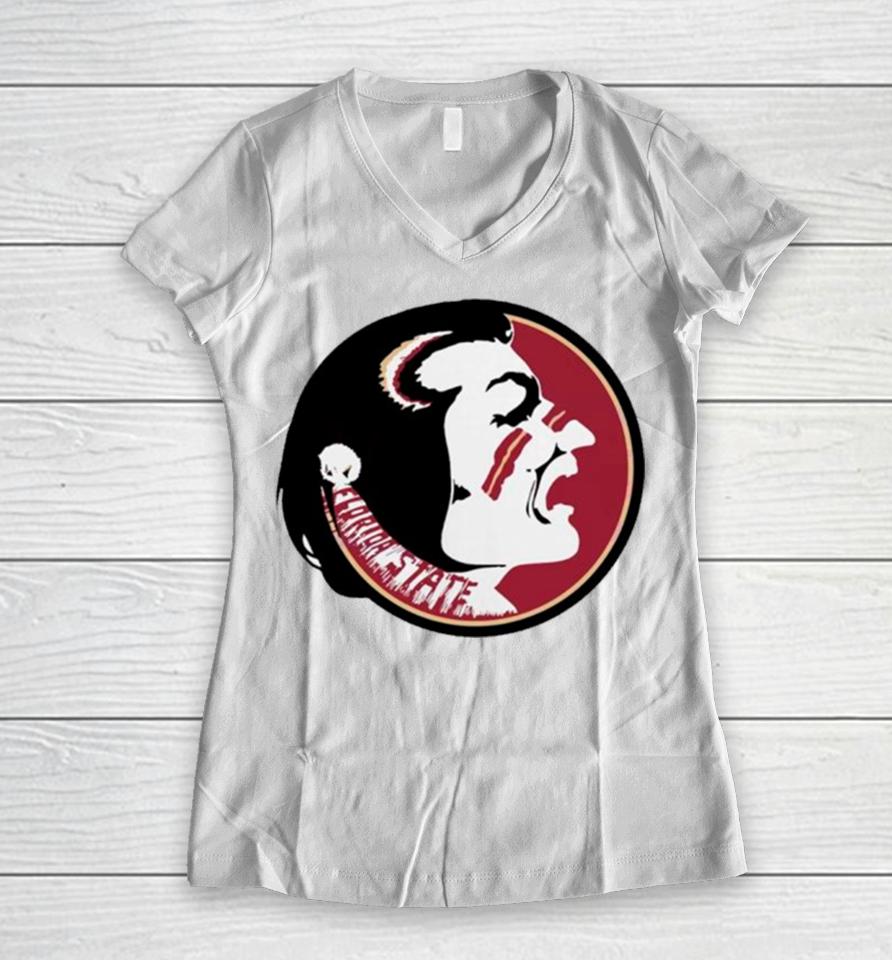 Florida State Seminoles Ncaa Parody Logo Women V-Neck T-Shirt
