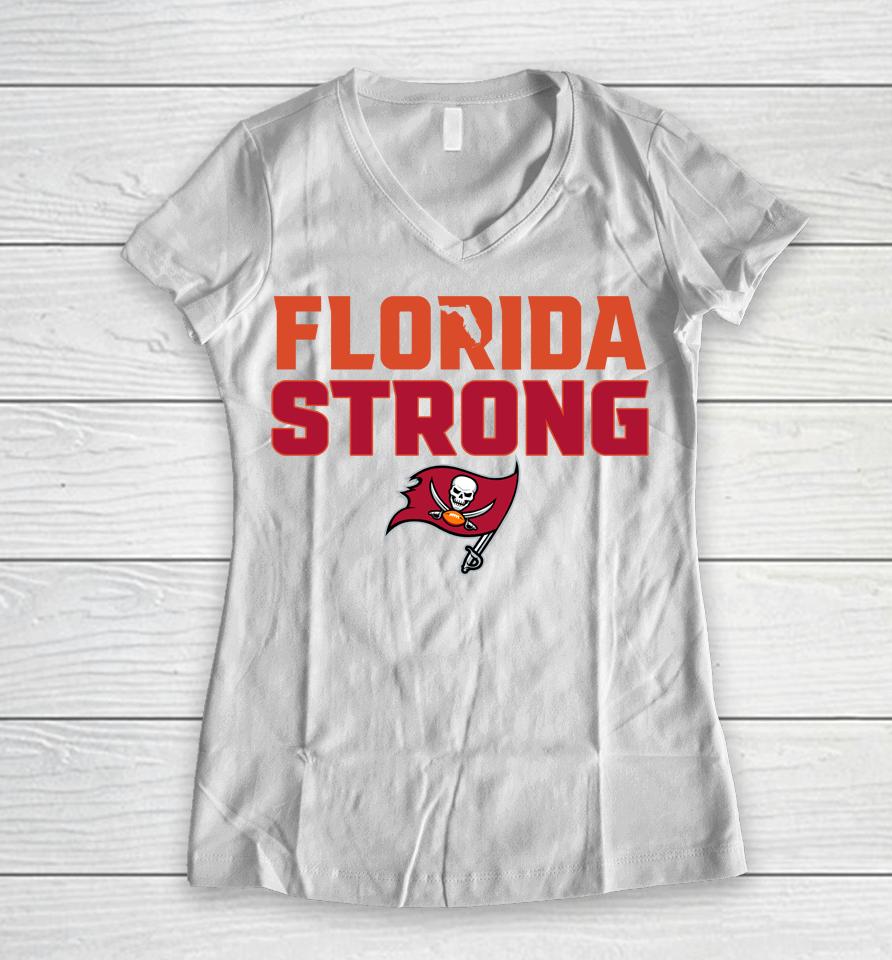 Florida Strong Bucs Women V-Neck T-Shirt
