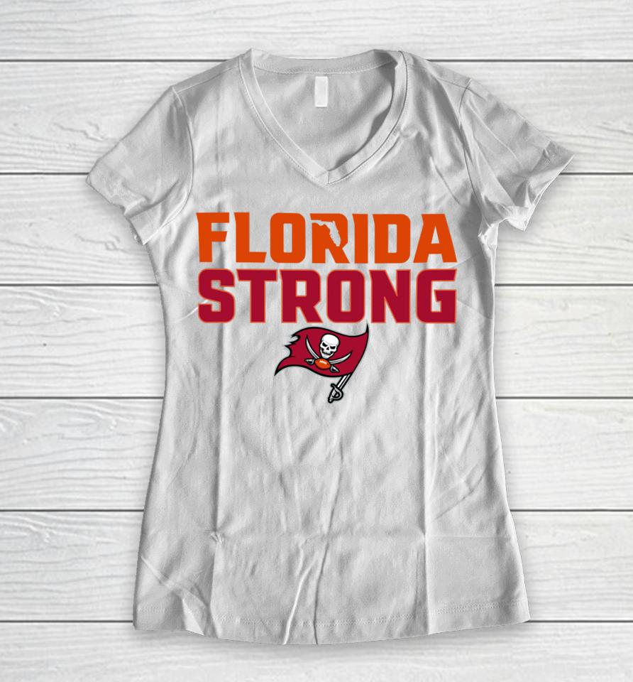 Florida Strong Bucs Women V-Neck T-Shirt