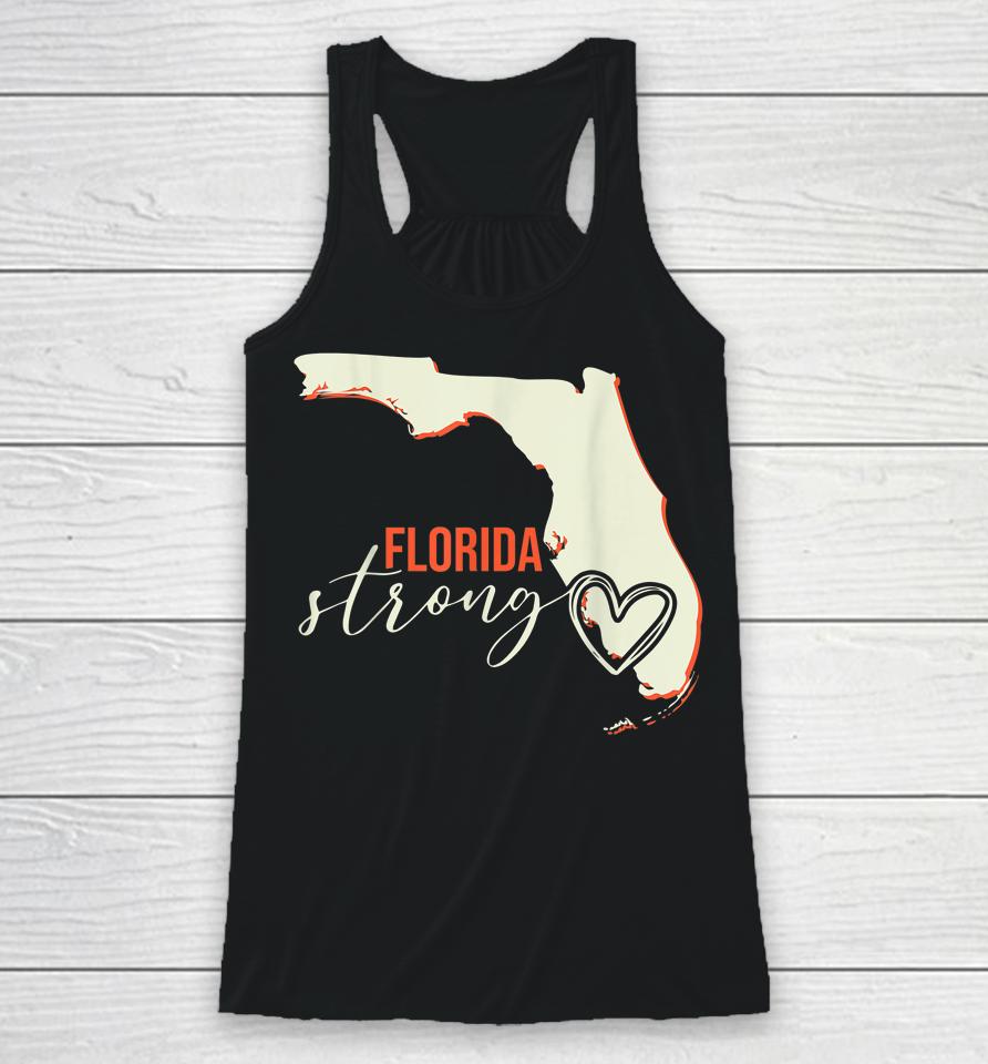 Florida Strong Support With Heart Racerback Tank