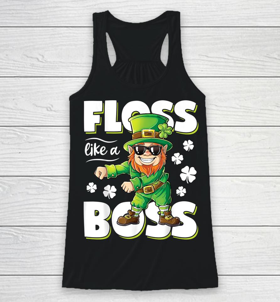 Floss Like A Boss Leprechaun Boys St Patrick's Day Racerback Tank