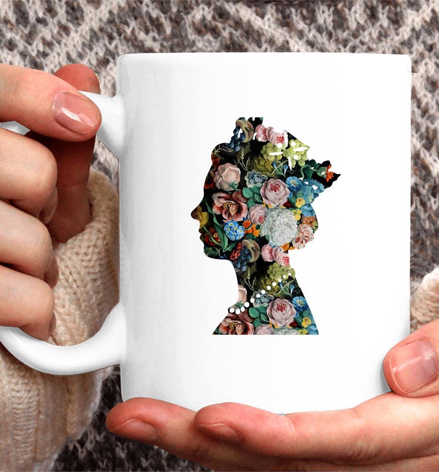 Flowers Collage Portrait Royal Abstract Art Queen Of England Coffee Mug