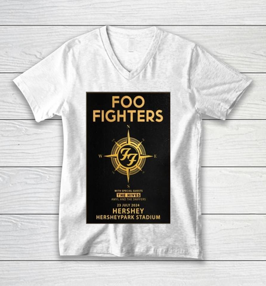 Foo Fighters July 23 2024 Hersheypark Stadium Hershey Unisex V-Neck T-Shirt