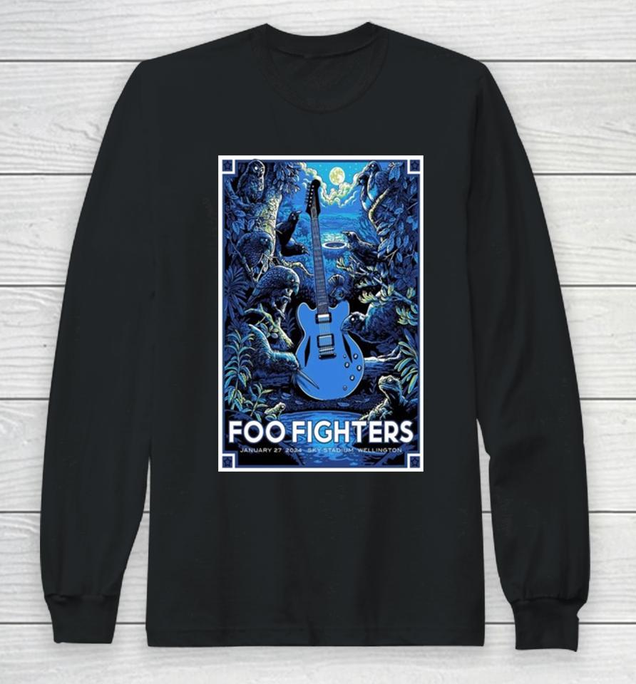 Foo Fighters Wellington Tonight January 27 2024 Sky Stadium Wellington Merchandise Tour Long Sleeve T-Shirt